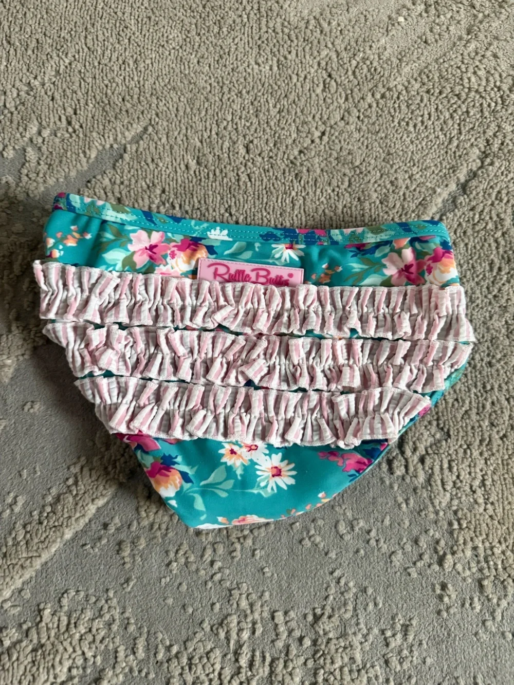 Ruffle Butts bikini tankini swimsuit ruffle bottom bathing suit floral stripe 3T